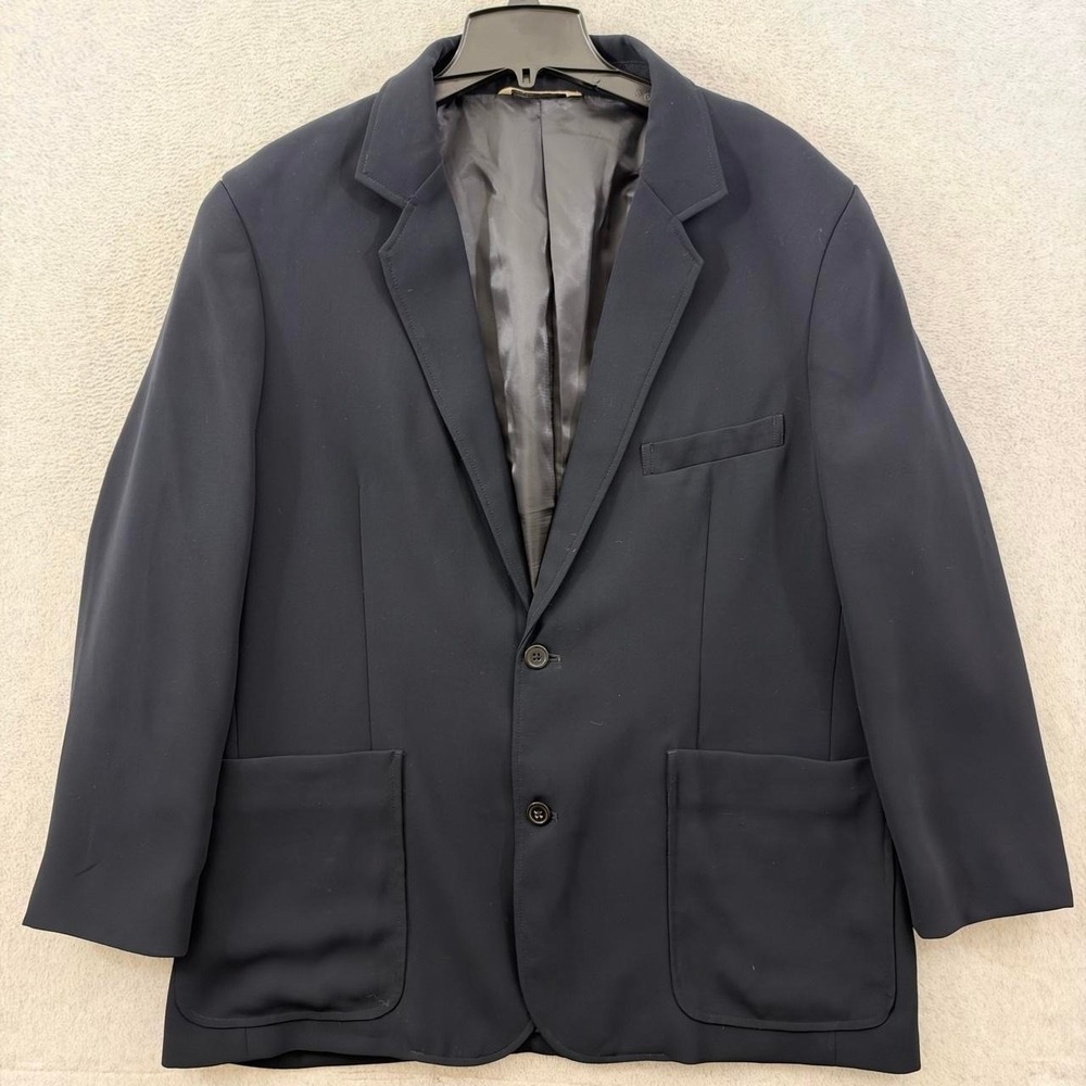 Duluth Trading Co Men's Blazer 48R Navy Blue Two Button Sport Coat Pockets